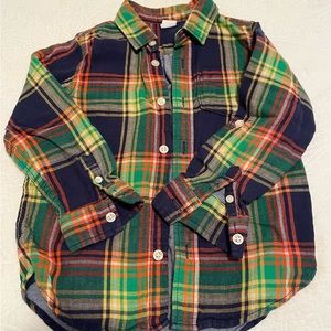 Boys plaid button down shirt- Size 5